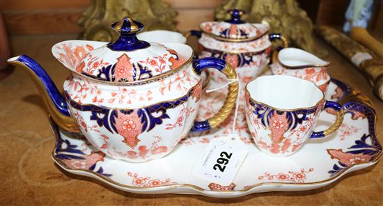 Royal Crown Derby Imari pattern 2712 ten piece cabaret set, early 20th century, tray 35cm(-)